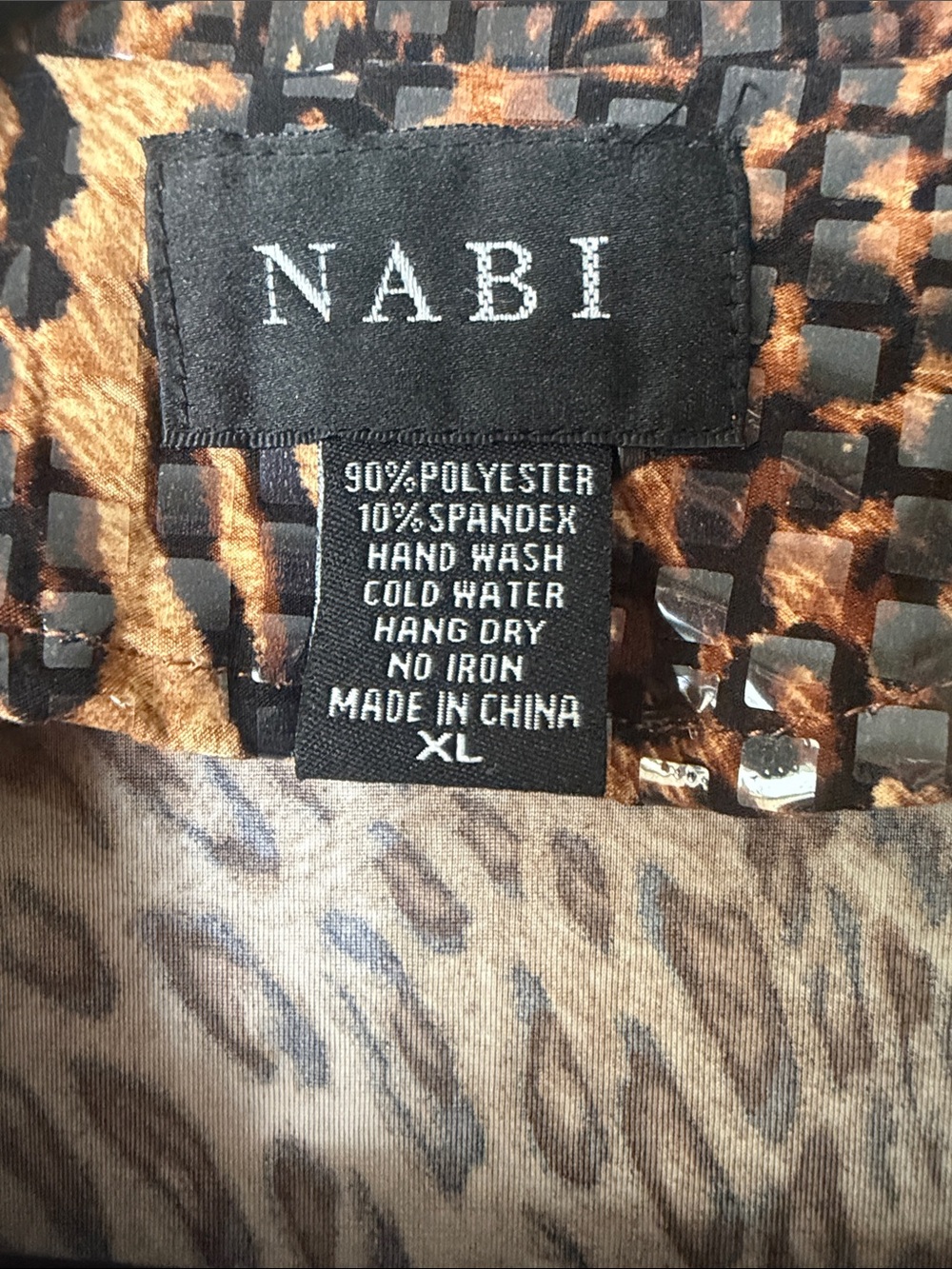 NABI Leopard Ladies Shimmer Stretch Blazer front sleeve pocket zippers XL - Picture 4 of 6
